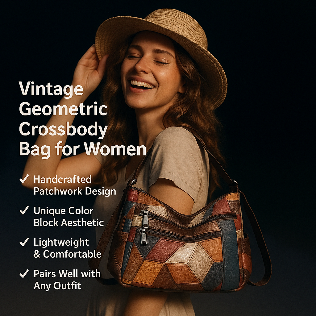 Vintage Geometric Crossbody Bag for Women