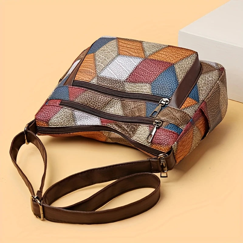 Vintage Geometric Crossbody Bag for Women