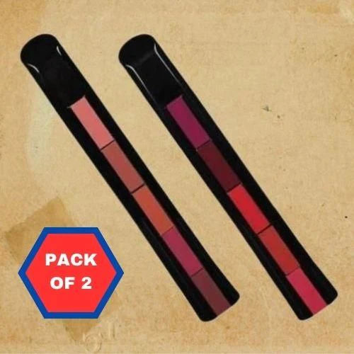 5-in-1 Matte Finish Lipstick (Pack Of 2)