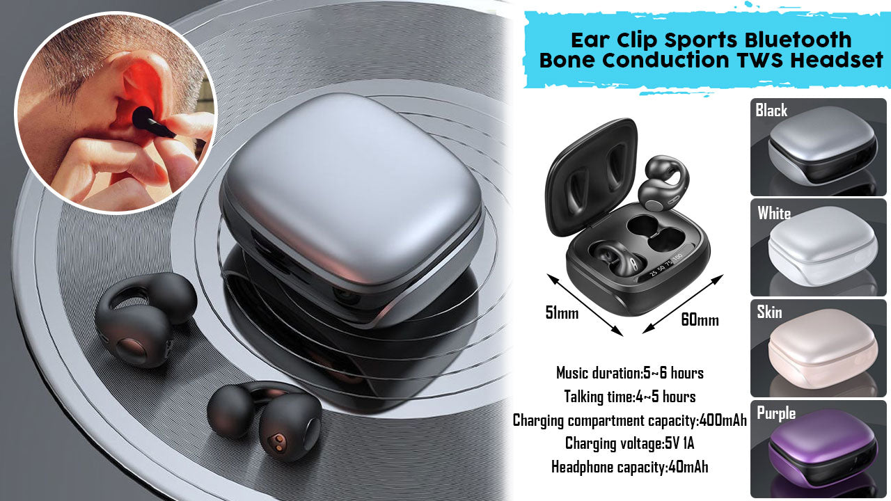 Ear Clip sports blutooth bone conduction TWS headset